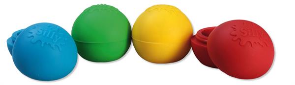 Silly Balls - runde Silkon-Dosen 4er Set